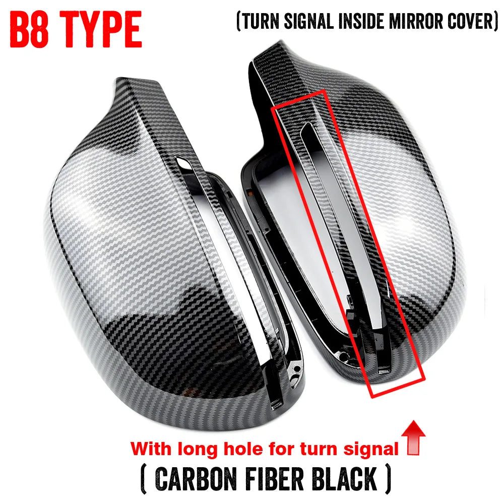 Carbon Fiber Side Mirror Cover Upgrade For Audi B8 A4, A6 C6, A5, Q3, A3 8P