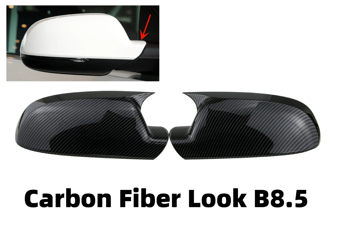 M-Style Mirror Covers For Audi A3 8P A4 A5 B8 B8.5 Q3 A6 C6 4F S6