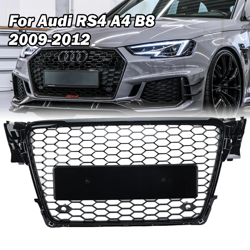 ABS Honeycomb RS Style Front Grille For Audi A4 S4 RS4 A5 RS5 A6 S6 A7 S7 A3 (2008–2022)