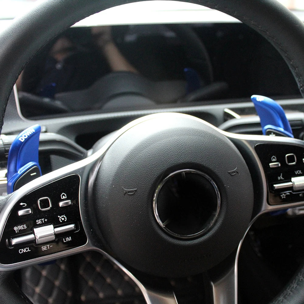 Aluminum Steering Wheel Paddle Shifter Extensions for Mercedes Benz A, B, C, E, GLE, GLS (2015–2020)