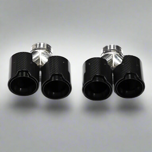 Quad Carbon Fiber M Performance Exhaust Tip For BMW F10 F11 G30 G31