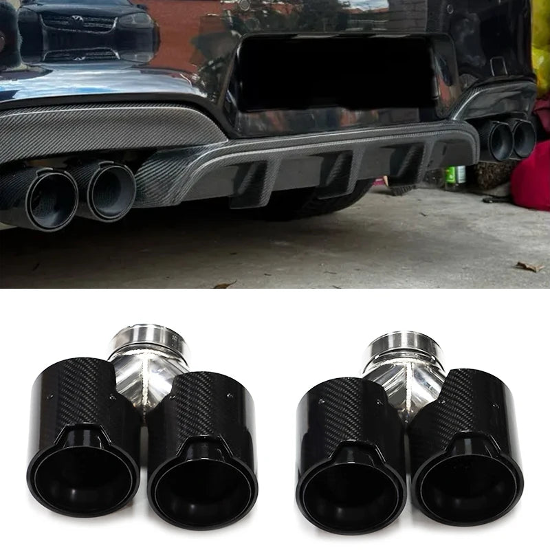 Quad Carbon Fiber M Performance Exhaust Tip For BMW F10 F11 G30 G31