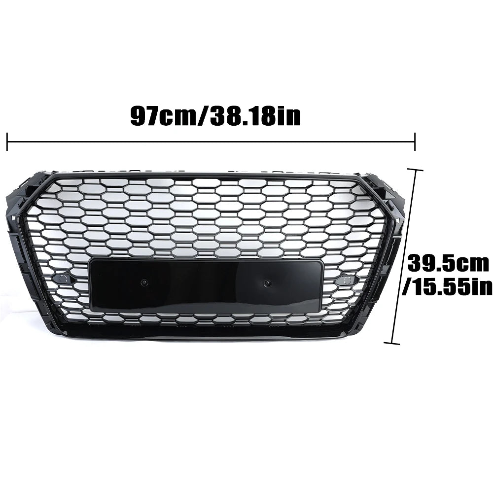 ABS Honeycomb RS Style Front Grille For Audi A4 S4 RS4 A5 RS5 A6 S6 A7 S7 A3 (2008–2022)