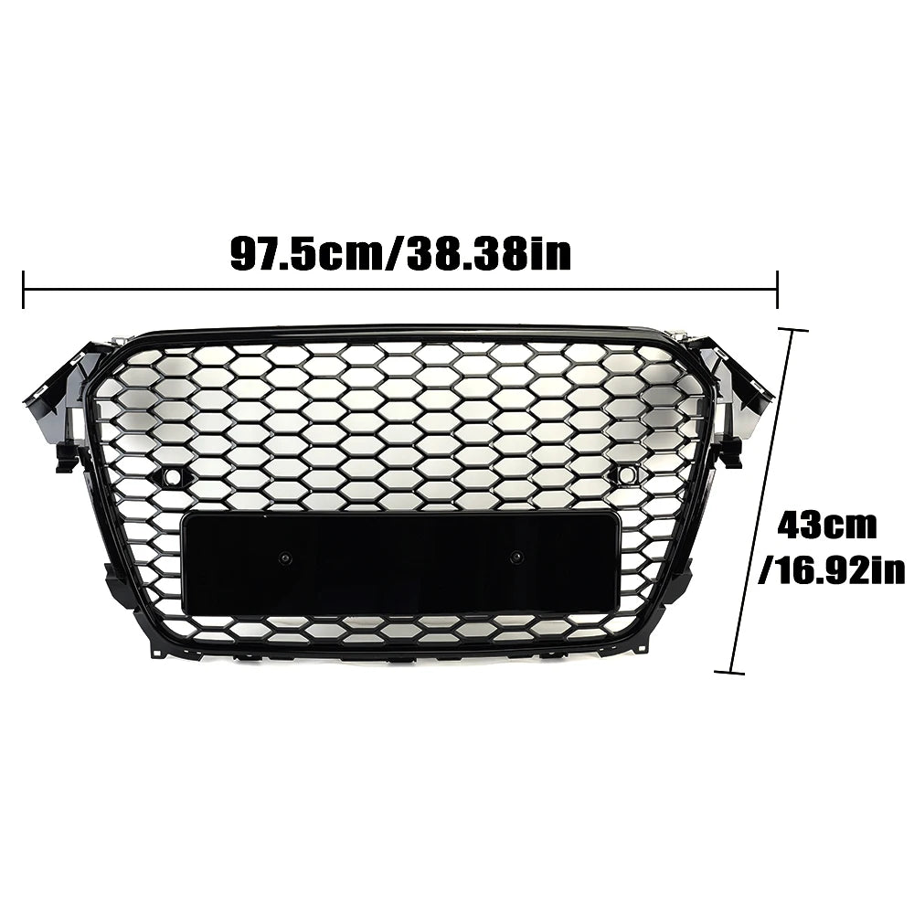 ABS Honeycomb RS Style Front Grille For Audi A4 S4 RS4 A5 RS5 A6 S6 A7 S7 A3 (2008–2022)