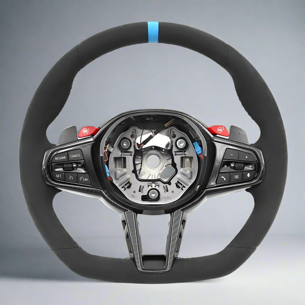 Leather & Carbon Fiber CS Style Steering Wheel for BMW G-Chassis Models