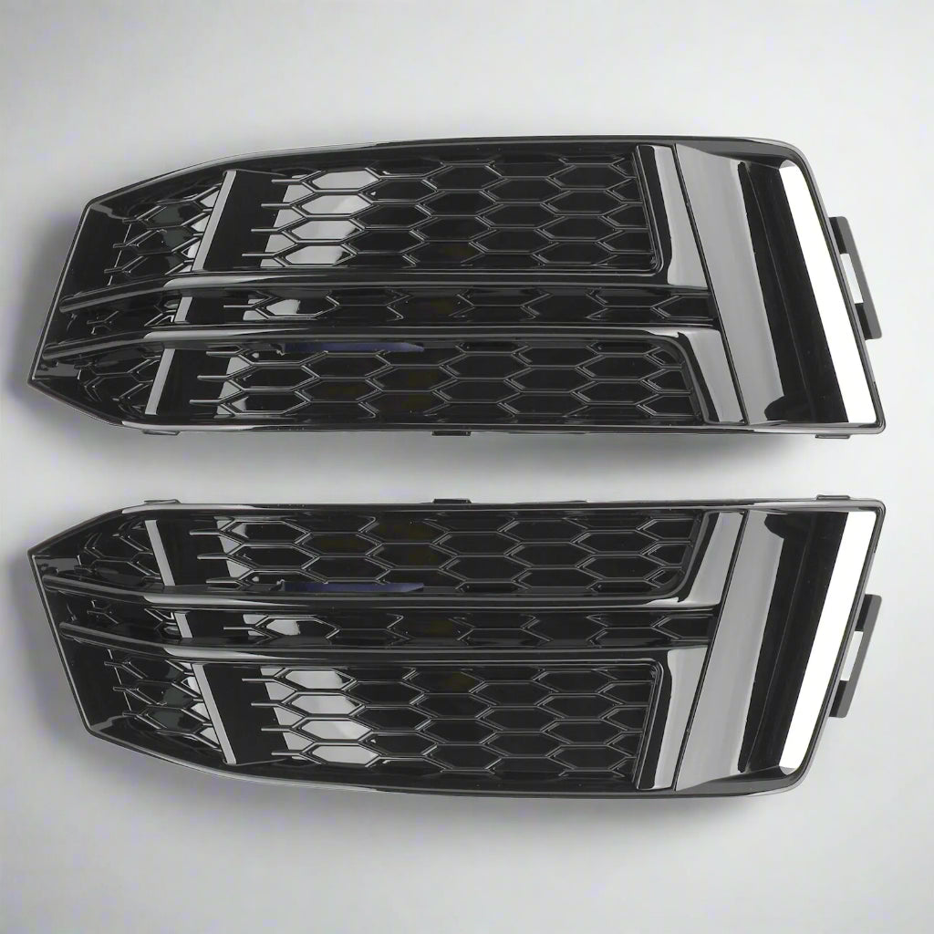 Black Fog Light Covers for Audi A4 B9 S-Line (2016–2018)