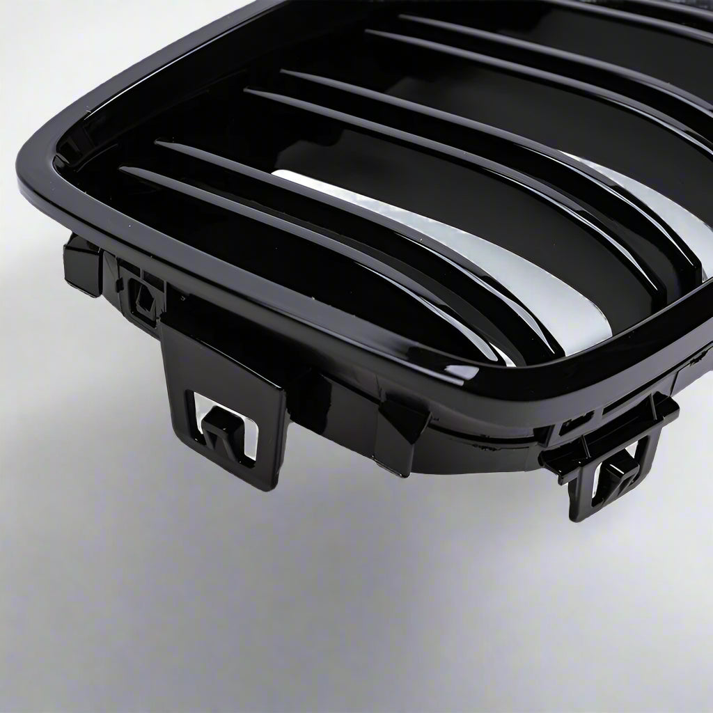 Dual Slat Front Kidney Grill for For BMW 4 Series F32 F33 F36 F80 F82 | Gloss Black