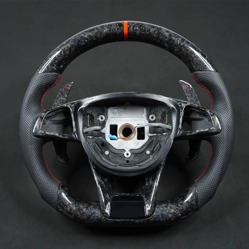 Carbon Fiber & Alcantara Flat Bottom Steering Wheel for Mercedes Benz W205, W213, G63, C63, E63, GLS, GLE | Racing Style