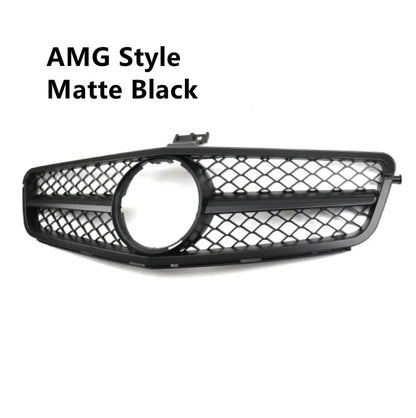 AMG GT Diamond Front Grille for Mercedes W204 C-Class (2007–2014) | Gloss Black/Matte Black/Chrome