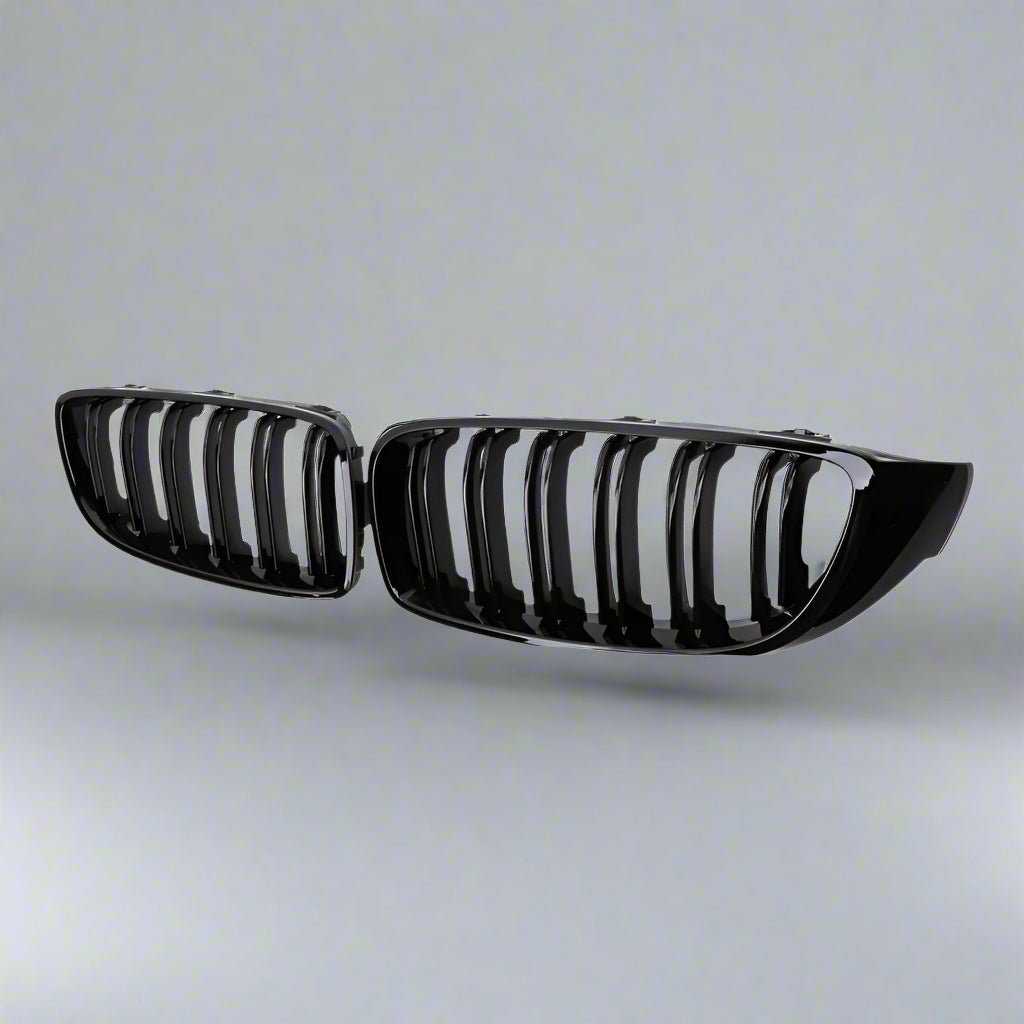 Dual Slat Front Kidney Grill for For BMW 4 Series F32 F33 F36 F80 F82 | Gloss Black