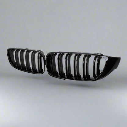 Dual Slat Front Kidney Grill for For BMW 4 Series F32 F33 F36 F80 F82 | Gloss Black