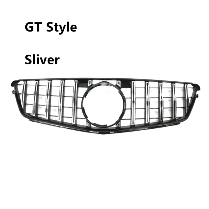 AMG GT Diamond Front Grille for Mercedes W204 C-Class (2007–2014) | Gloss Black/Matte Black/Chrome