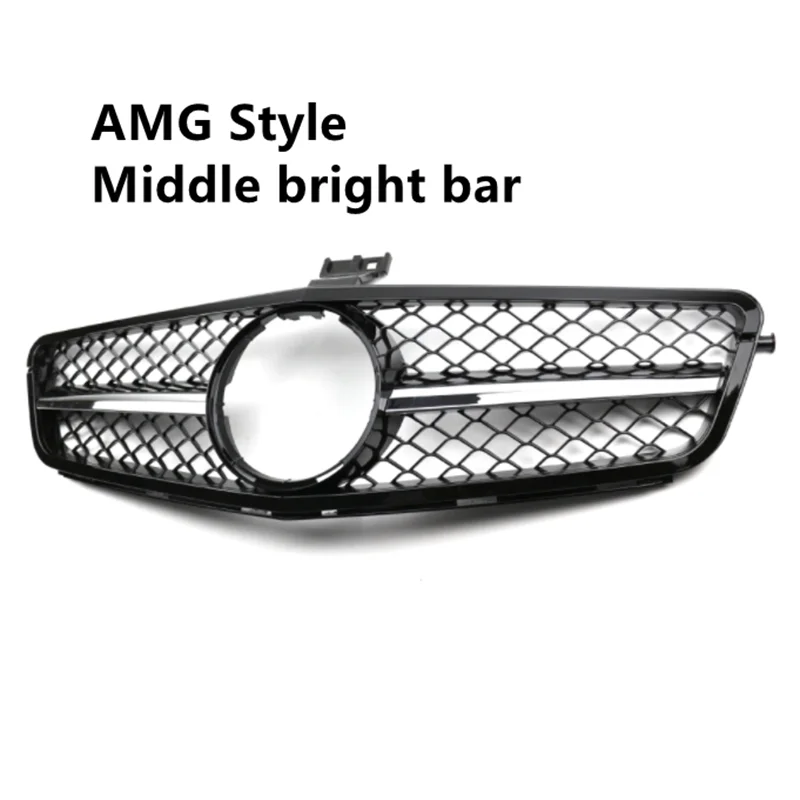 AMG GT Diamond Front Grille for Mercedes W204 C-Class (2007–2014) | Gloss Black/Matte Black/Chrome