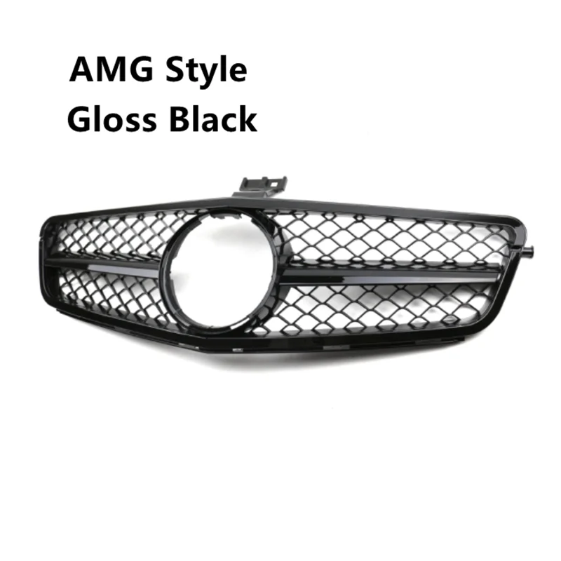 AMG GT Diamond Front Grille for Mercedes W204 C-Class (2007–2014) | Gloss Black/Matte Black/Chrome