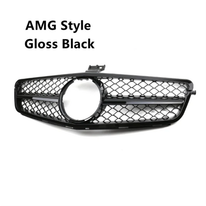 AMG GT Diamond Front Grille for Mercedes W204 C-Class (2007–2014) | Gloss Black/Matte Black/Chrome