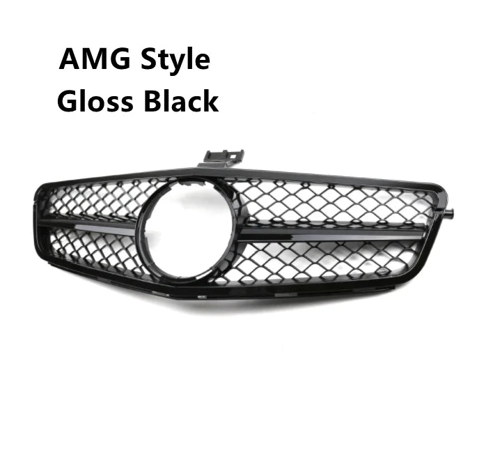 AMG GT Diamond Front Grille for Mercedes W204 C-Class (2007–2014) | Gloss Black/Matte Black/Chrome