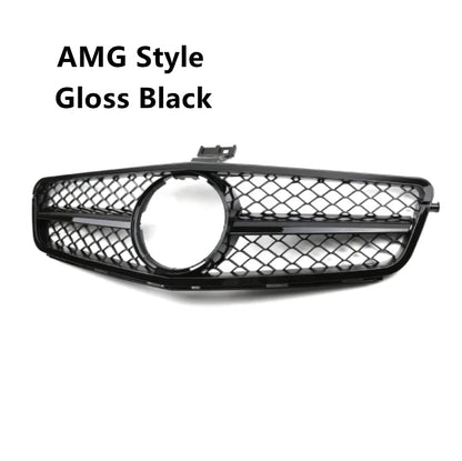 AMG GT Diamond Front Grille for Mercedes W204 C-Class (2007–2014) | Gloss Black/Matte Black/Chrome