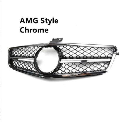AMG GT Diamond Front Grille for Mercedes W204 C-Class (2007–2014) | Gloss Black/Matte Black/Chrome