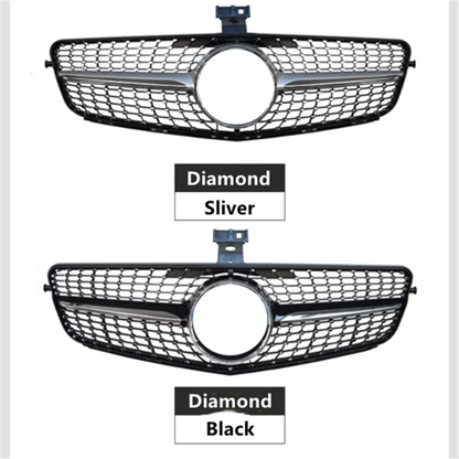 AMG GT Diamond Front Grille for Mercedes W204 C-Class (2007–2014) | Gloss Black/Matte Black/Chrome