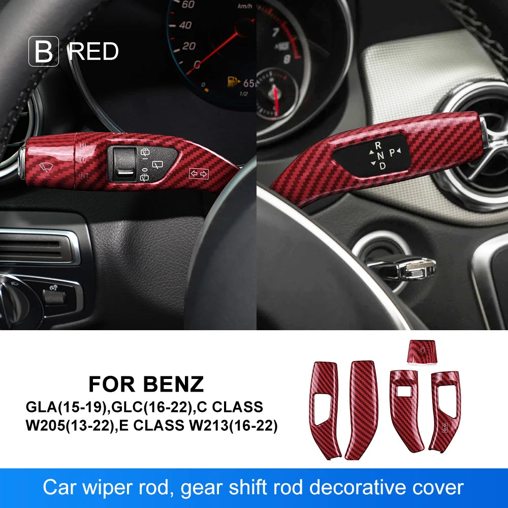 Carbon Fiber Gear Shift and Wiper Rod Cover for Mercedes-Benz (2013–2023)