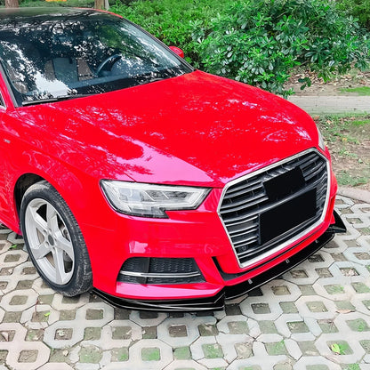 CS Style Front Lip for Audi 8V S-Line/S3 (2017–2020) | Gloss Black & Carbon