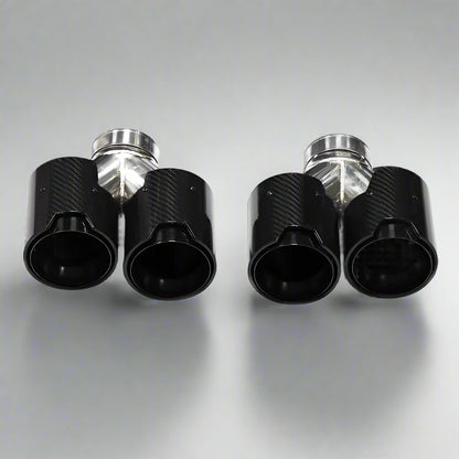 Quad Carbon Fiber M Performance Exhaust Tip For BMW F10 F11 G30 G31