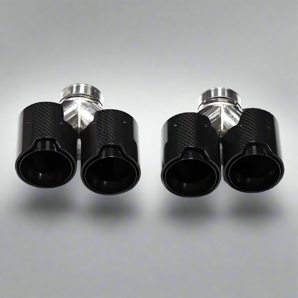 Quad Carbon Fiber M Performance Exhaust Tip For BMW F10 F11 G30 G31