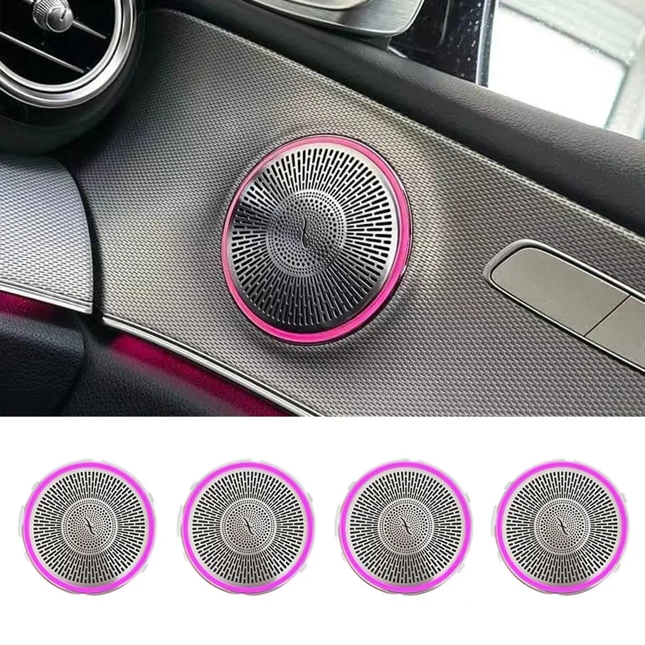 64-Color LED Ambient Light Front & Rear Doors Speaker Cover for Mercedes-Benz E-Class W214