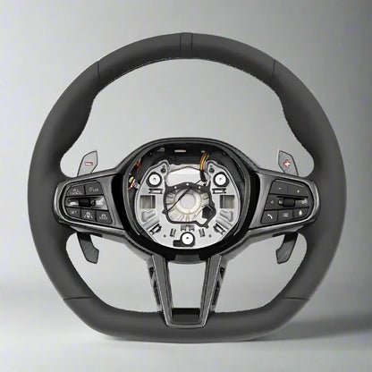 Leather & Carbon Fiber CS Style Steering Wheel for BMW G-Chassis Models