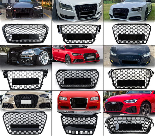 ABS Honeycomb RS Style Front Grille For Audi A4 S4 RS4 A5 RS5 A6 S6 A7 S7 A3 (2008–2022)