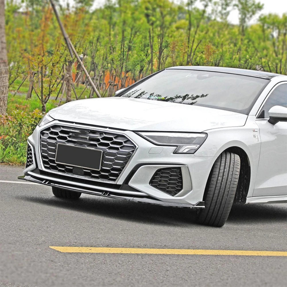 3PCS Front Lip for Audi 8Y S-Line/S3 (2020–Present) | Gloss Black & Carbon Look