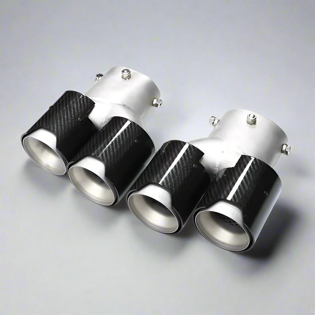 Quad Carbon Fiber Exhaust Tip For G Series BMW M340i M240i M440i MPE