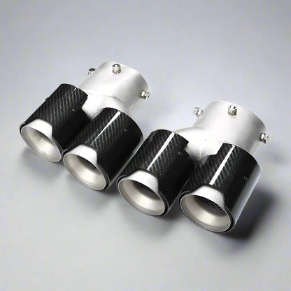 Quad Carbon Fiber Exhaust Tip For G Series BMW M340i M240i M440i MPE