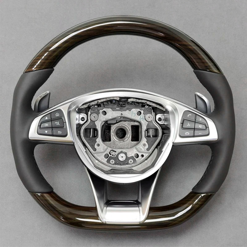 Carbon Fiber & Alcantara Flat Bottom Steering Wheel for Mercedes Benz W205, W213, G63, C63, E63, GLS, GLE | Racing Style
