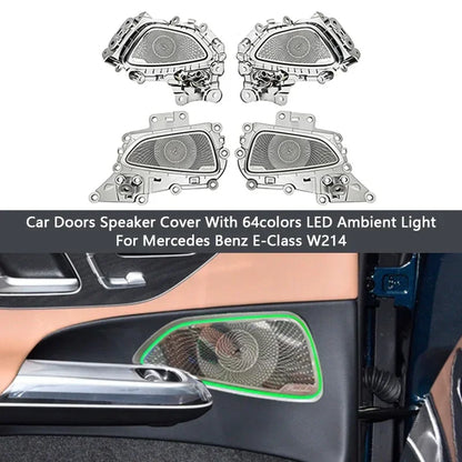 64-Color LED Ambient Light Front & Rear Doors Speaker Cover for Mercedes-Benz E-Class W214