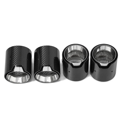 4 PCS Carbon Fiber Exhaust Tips for BMW F80 F82 F87 | Stainless Steel