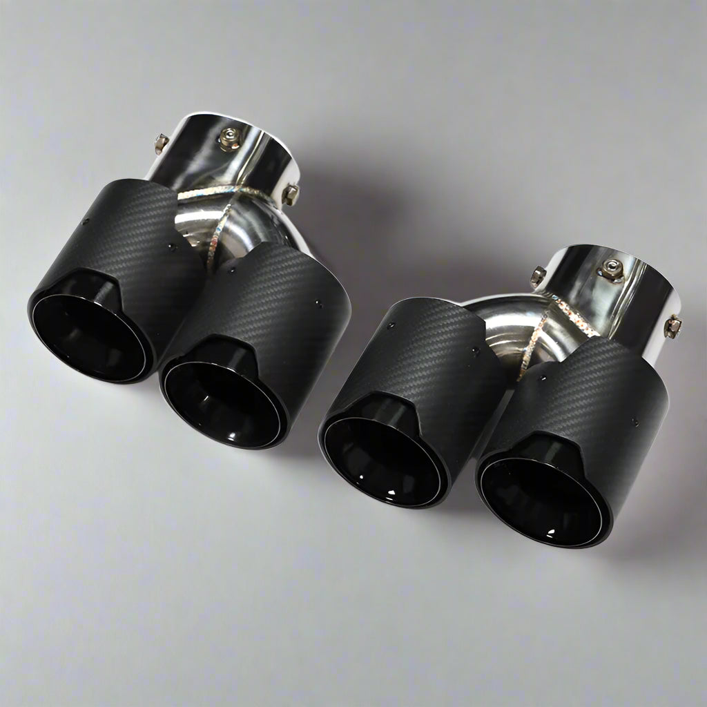 Quad Carbon Fiber Exhaust Tip For G Series BMW M340i M240i M440i MPE