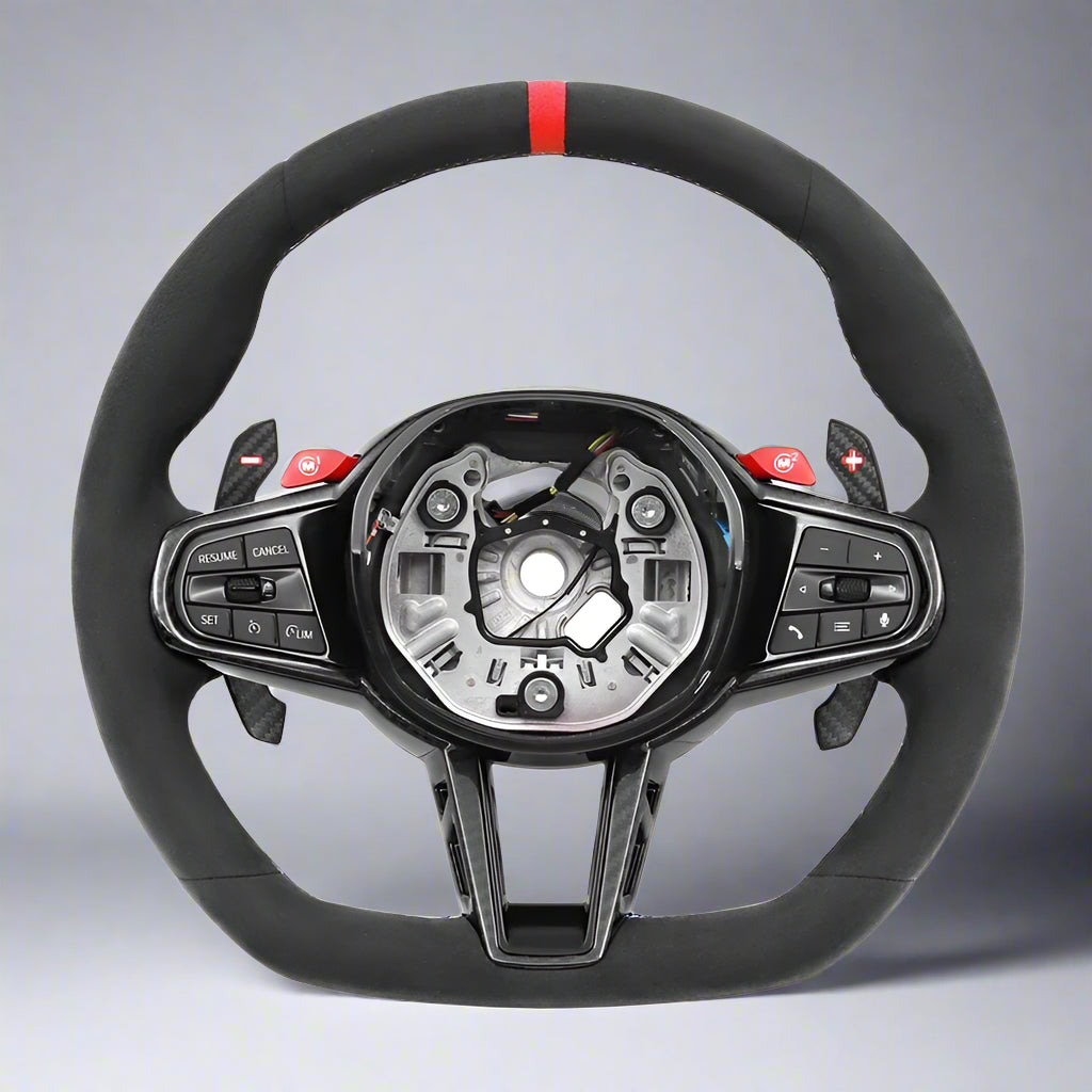 Leather & Carbon Fiber CS Style Steering Wheel for BMW G-Chassis Models