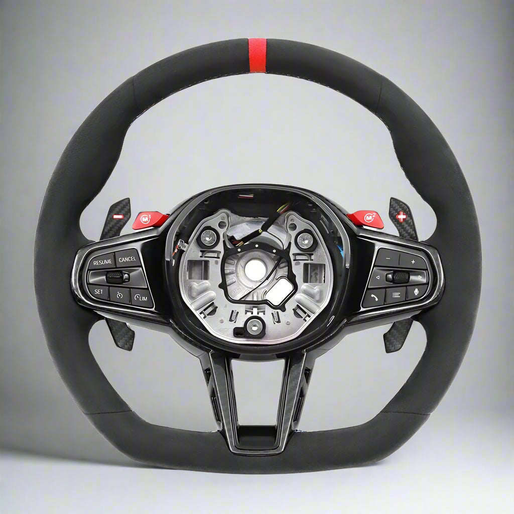 Leather & Carbon Fiber CS Style Steering Wheel for BMW G-Chassis Models