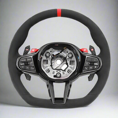 Leather & Carbon Fiber CS Style Steering Wheel for BMW G-Chassis Models