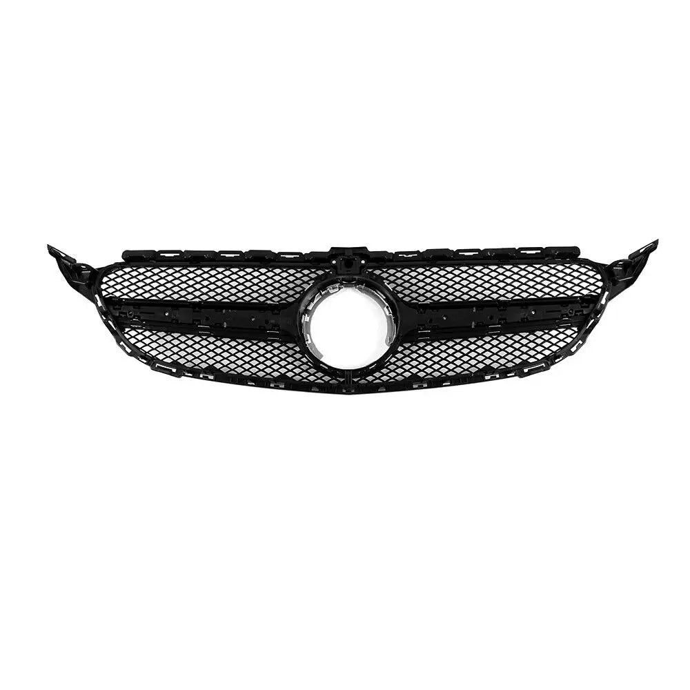 AMG Style Front Grille for Mercedes W205 C-Class (2019–2021) | Silver/Black with Camera Hole