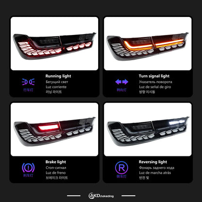 CLEAR LED GTS Tail Light Assembly for BMW G20/G28 (2019–2021) | Dynamic Signal, Animation