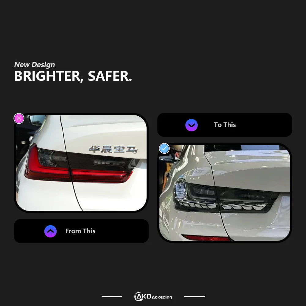 CLEAR LED GTS Tail Light Assembly for BMW G20/G28 (2019–2021) | Dynamic Signal, Animation