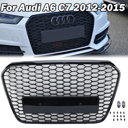 ABS Honeycomb RS Style Front Grille For Audi A4 S4 RS4 A5 RS5 A6 S6 A7 S7 A3 (2008–2022)