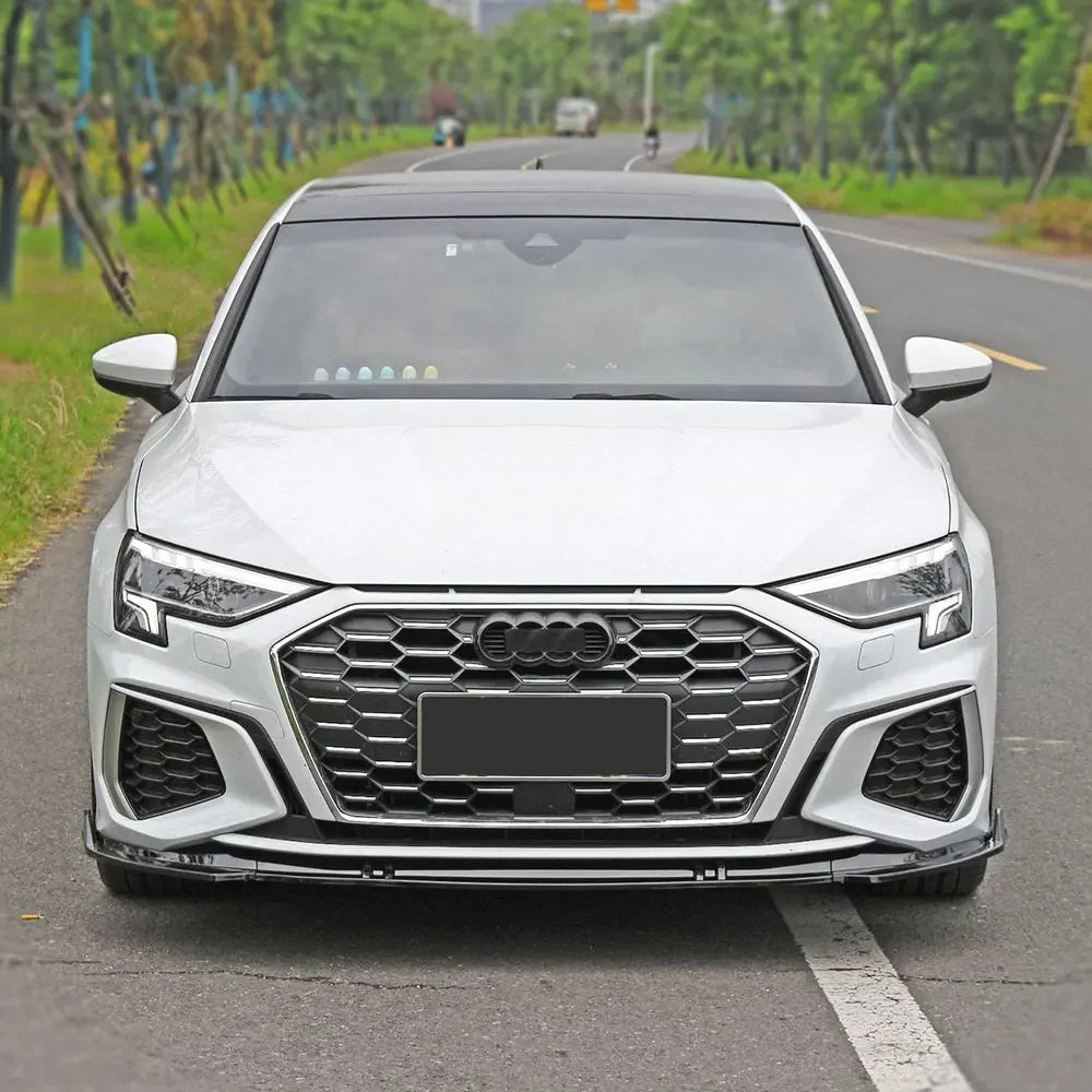 3PCS Front Lip for Audi 8Y S-Line/S3 (2020–Present) | Gloss Black & Carbon Look