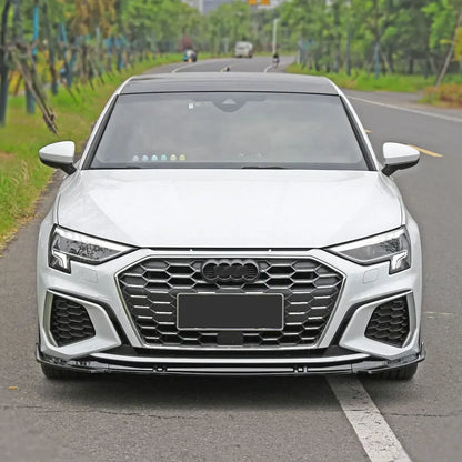 3PCS Front Lip for Audi 8Y S-Line/S3 (2020–Present) | Gloss Black & Carbon Look