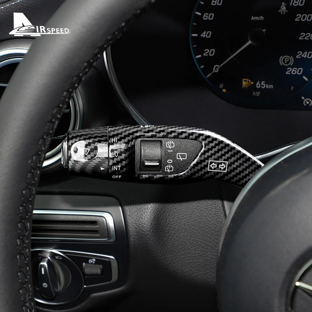 Carbon Fiber Gear Shift and Wiper Rod Cover for Mercedes-Benz (2013–2023)