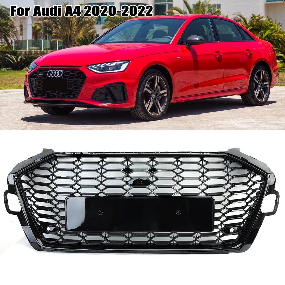 ABS Honeycomb RS Style Front Grille For Audi A4 S4 RS4 A5 RS5 A6 S6 A7 S7 A3 (2008–2022)