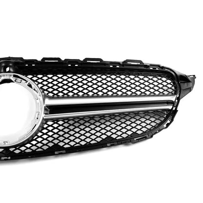 AMG Style Front Grille for Mercedes W205 C-Class (2019–2021) | Silver/Black with Camera Hole