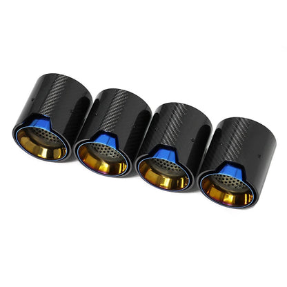 4 PCS Carbon Fiber Exhaust Tips for BMW F80 F82 F87 | Stainless Steel